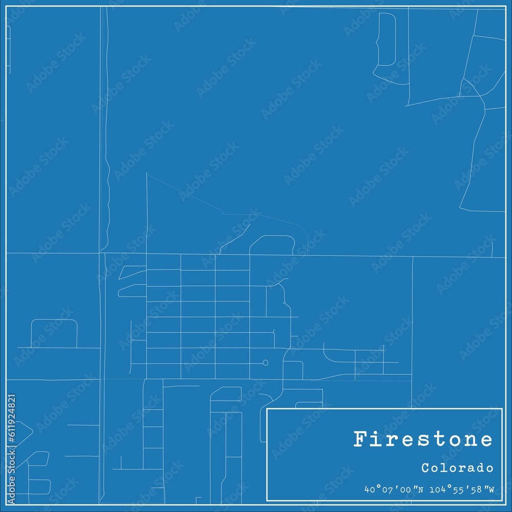 Fototapeta premium Blueprint US city map of Firestone, Colorado.
