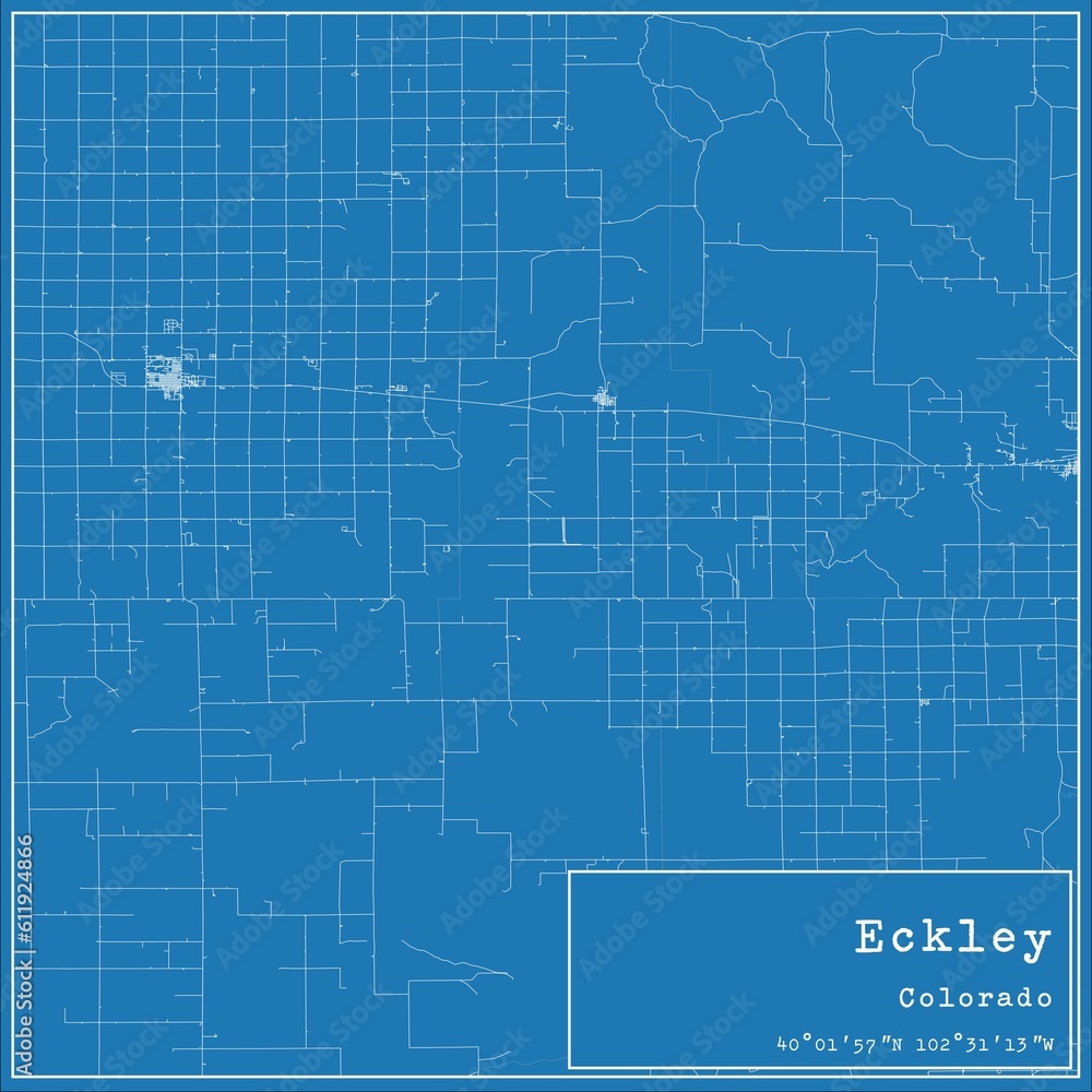 Blueprint US city map of Eckley, Colorado. Blueprint US city map of Eckley, Colorado.