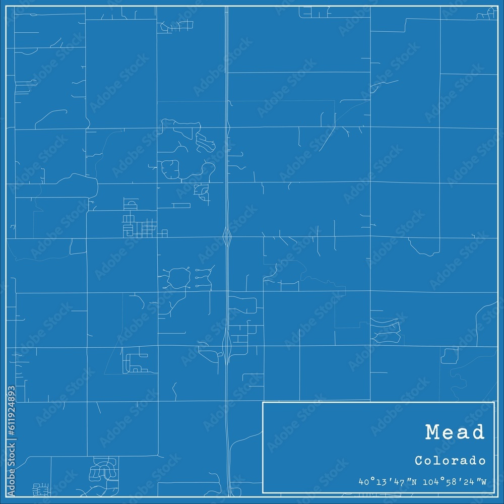 Blueprint US city map of Mead, Colorado. Blueprint US city map of Mead, Colorado.