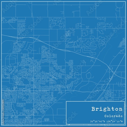 Wallpaper Mural Blueprint US city map of Brighton, Colorado. Torontodigital.ca