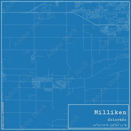 Wallpaper Mural Blueprint US city map of Milliken, Colorado. Torontodigital.ca