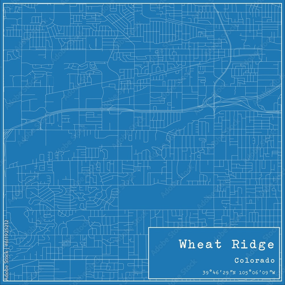 Blueprint US city map of Wheat Ridge, Colorado. Blueprint US city map of Wheat Ridge, Colorado.