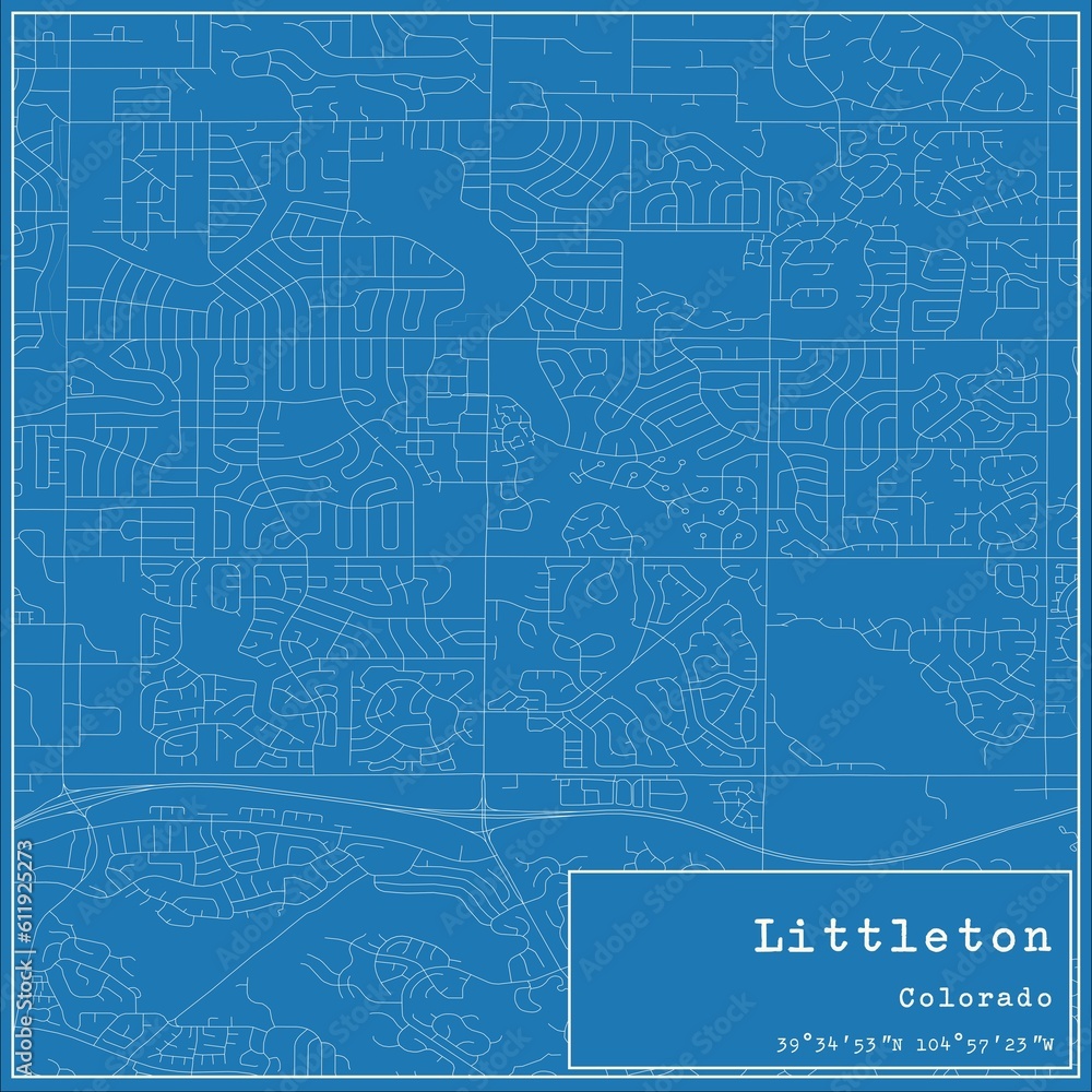 Blueprint US city map of Littleton, Colorado. Blueprint US city map of Littleton, Colorado.
