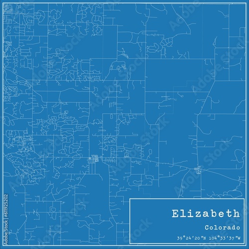 Wallpaper Mural Blueprint US city map of Elizabeth, Colorado. Torontodigital.ca