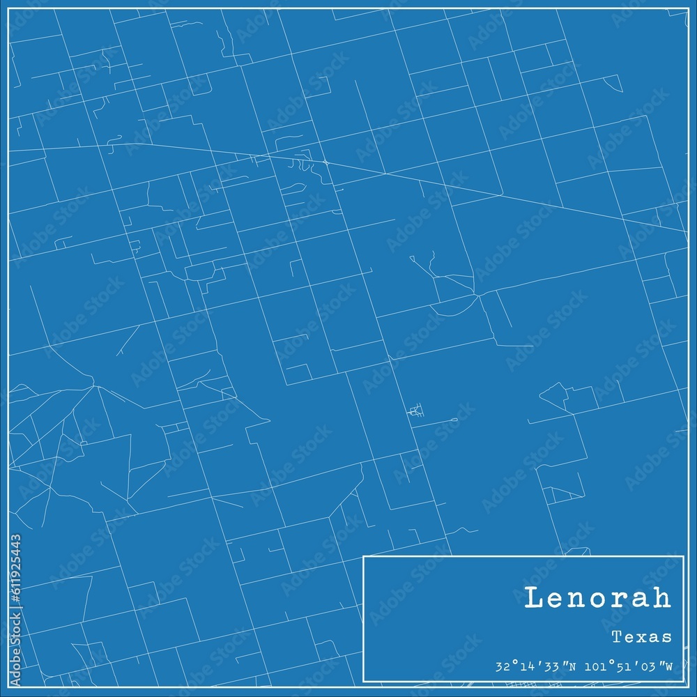 Blueprint US city map of Lenorah, Texas. Blueprint US city map of Lenorah, Texas.