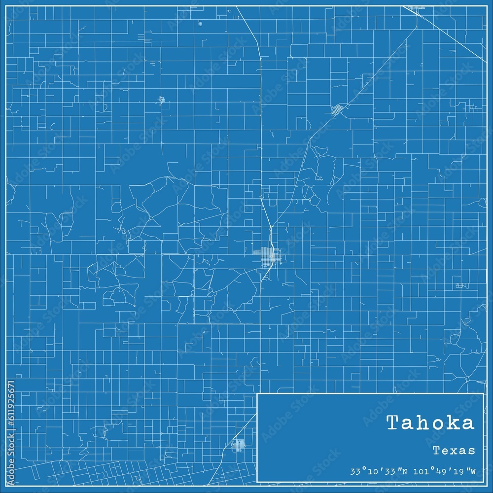 Blueprint US city map of Tahoka, Texas. Blueprint US city map of Tahoka, Texas.