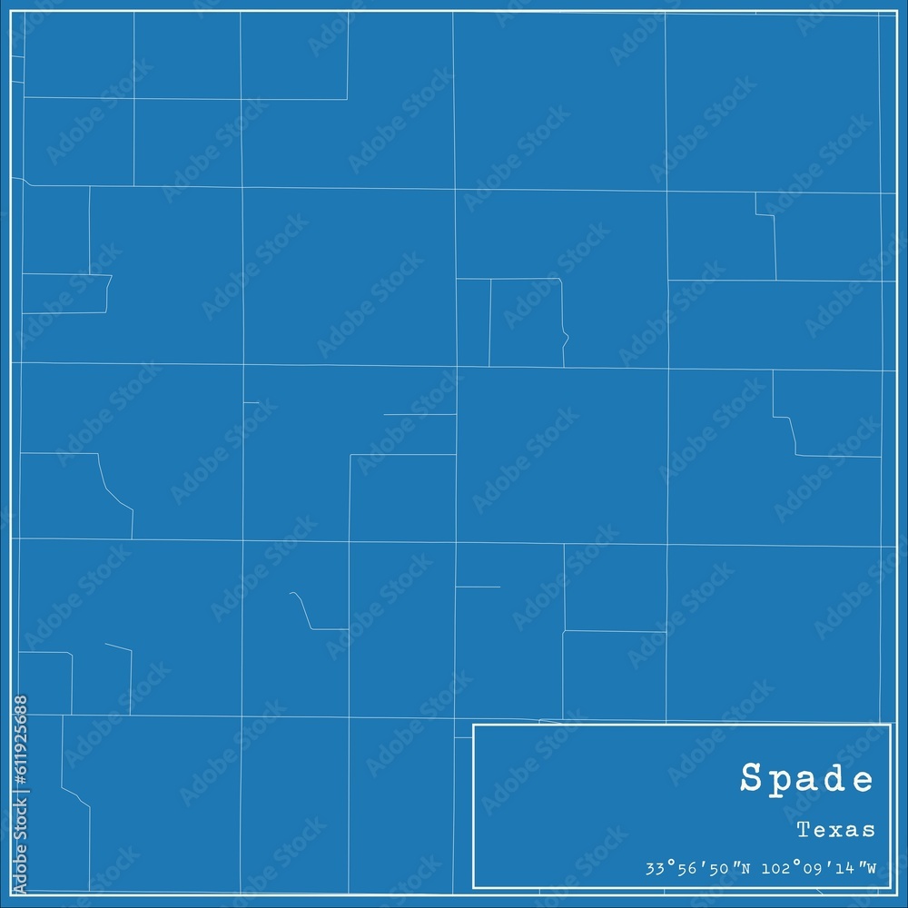 Blueprint US city map of Spade, Texas. Blueprint US city map of Spade, Texas.