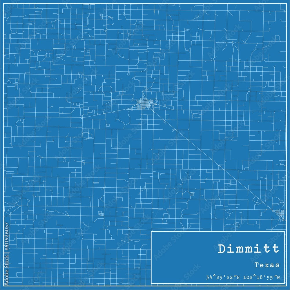 Blueprint US city map of Dimmitt, Texas. Blueprint US city map of Dimmitt, Texas.
