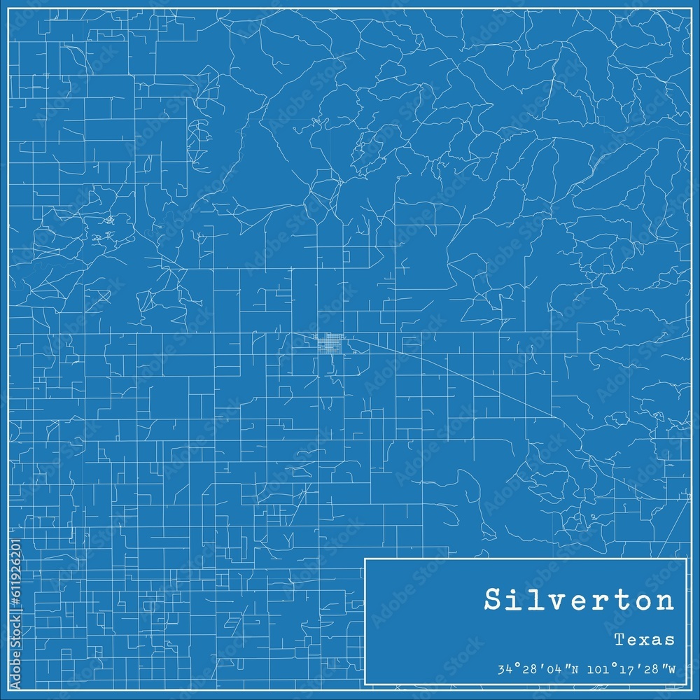 Blueprint US city map of Silverton, Texas. Blueprint US city map of Silverton, Texas.