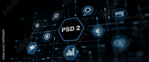 PSD2 Concept . Open banking. Payment Service Directive PSD 2