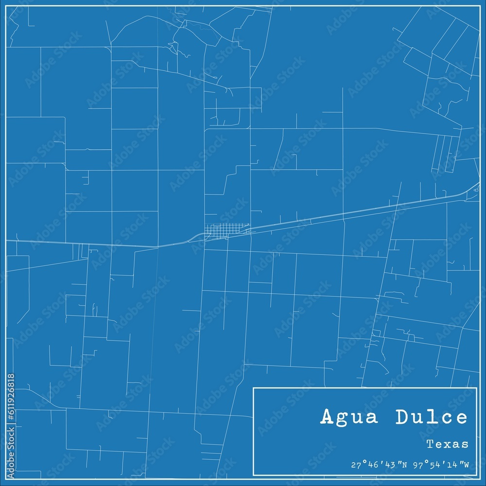 Blueprint US city map of Agua Dulce, Texas. Blueprint US city map of Agua Dulce, Texas.