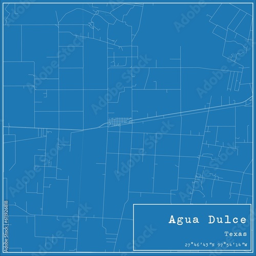 Wallpaper Mural Blueprint US city map of Agua Dulce, Texas. Torontodigital.ca