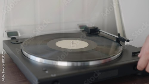 turntable with vinyl record photo