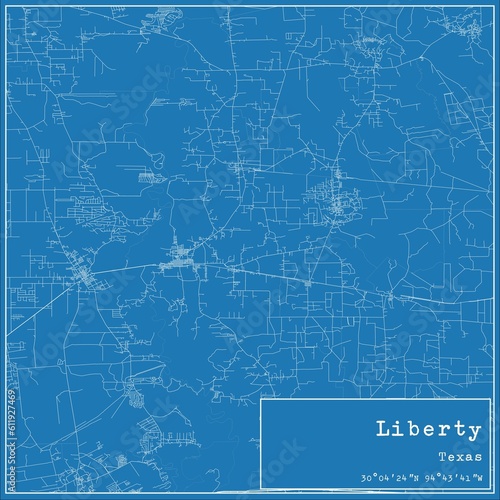 Wallpaper Mural Blueprint US city map of Liberty, Texas. Torontodigital.ca