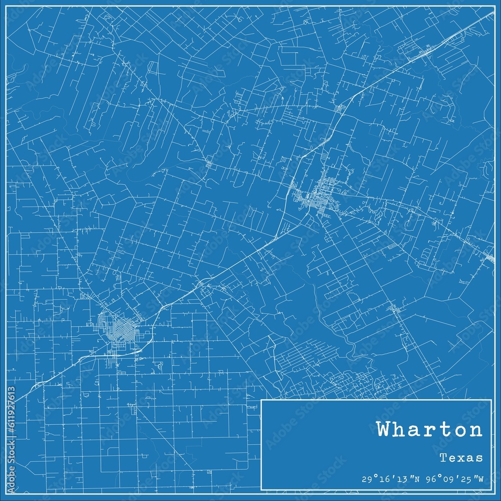 Blueprint US city map of Wharton, Texas. Blueprint US city map of Wharton, Texas.