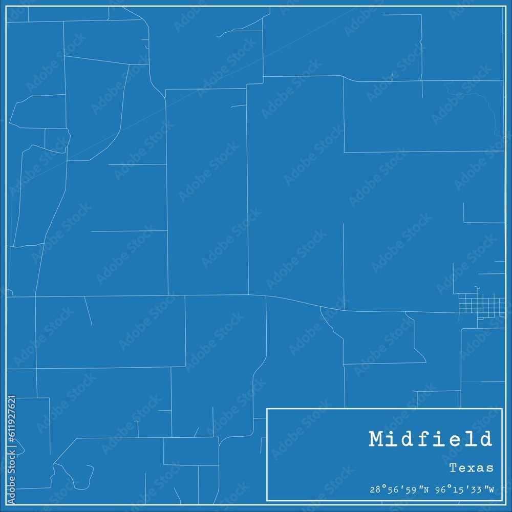 Blueprint US city map of Midfield, Texas. Blueprint US city map of Midfield, Texas.