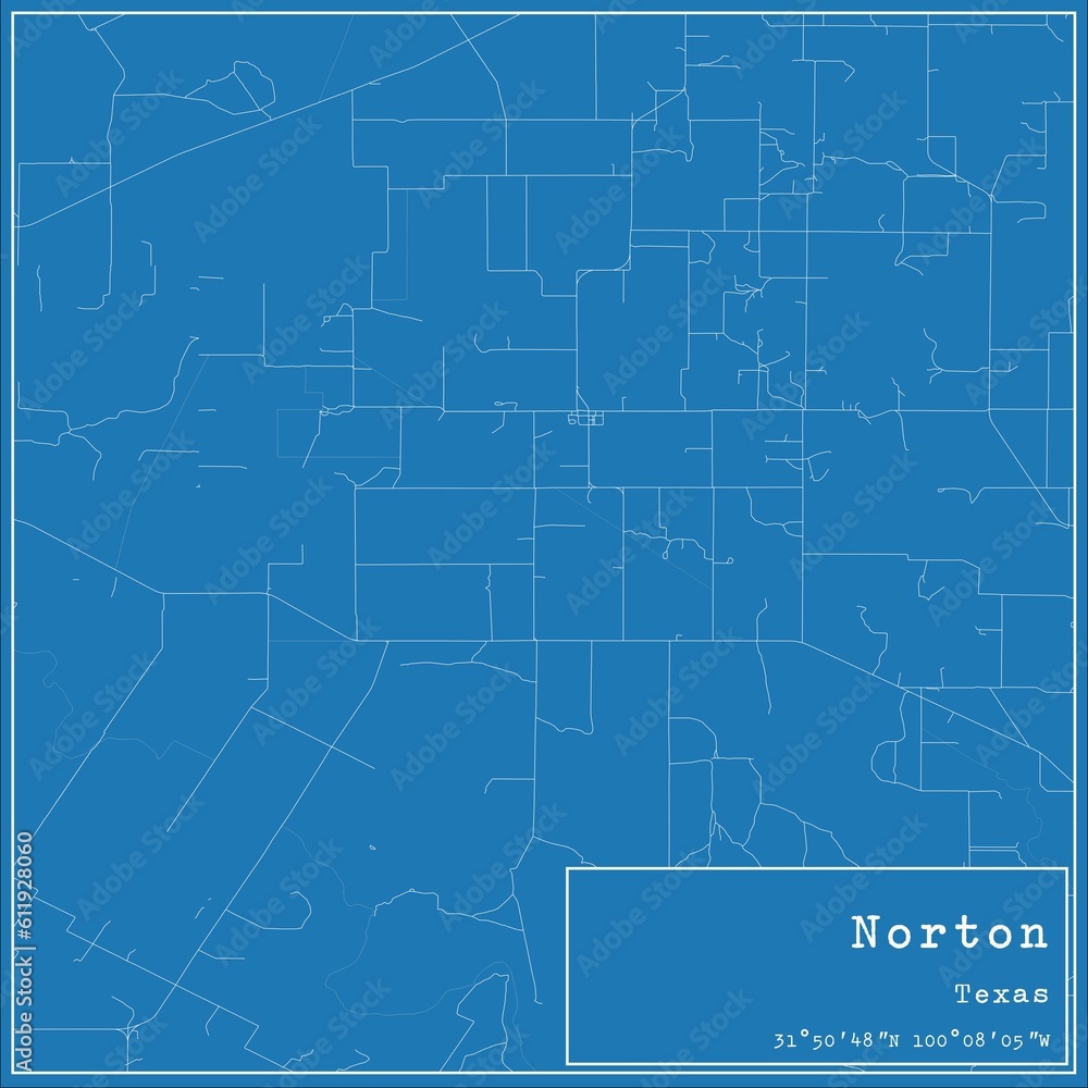Blueprint US city map of Norton, Texas. Blueprint US city map of Norton, Texas.