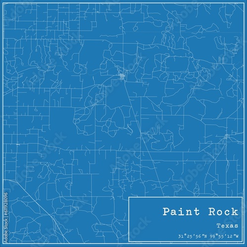 Wallpaper Mural Blueprint US city map of Paint Rock, Texas. Torontodigital.ca