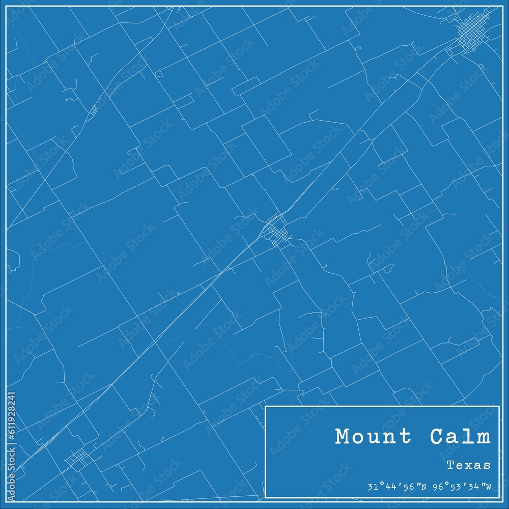 Blueprint US city map of Mount Calm, Texas. Blueprint US city map of Mount Calm, Texas.