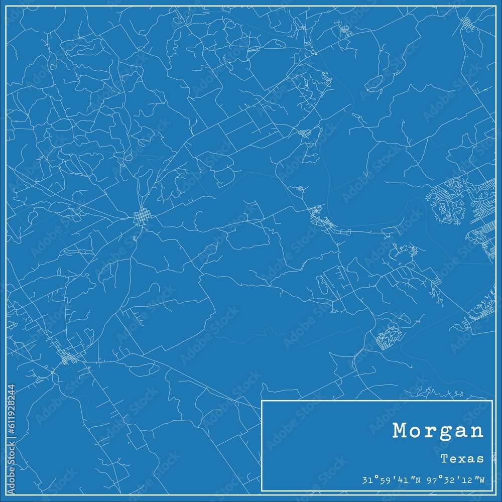 Blueprint US city map of Morgan, Texas. Blueprint US city map of Morgan, Texas.