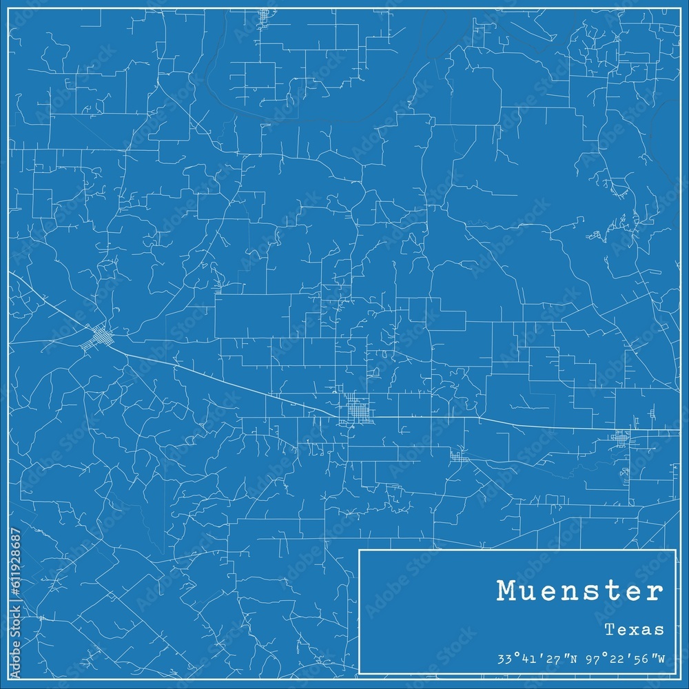 Blueprint US city map of Muenster, Texas. Blueprint US city map of Muenster, Texas.