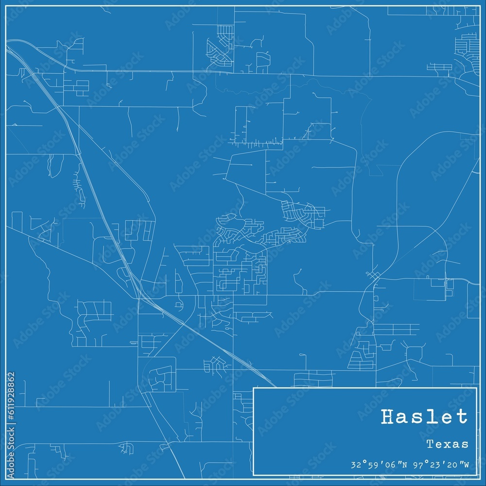 Blueprint US city map of Haslet, Texas. Blueprint US city map of Haslet, Texas.