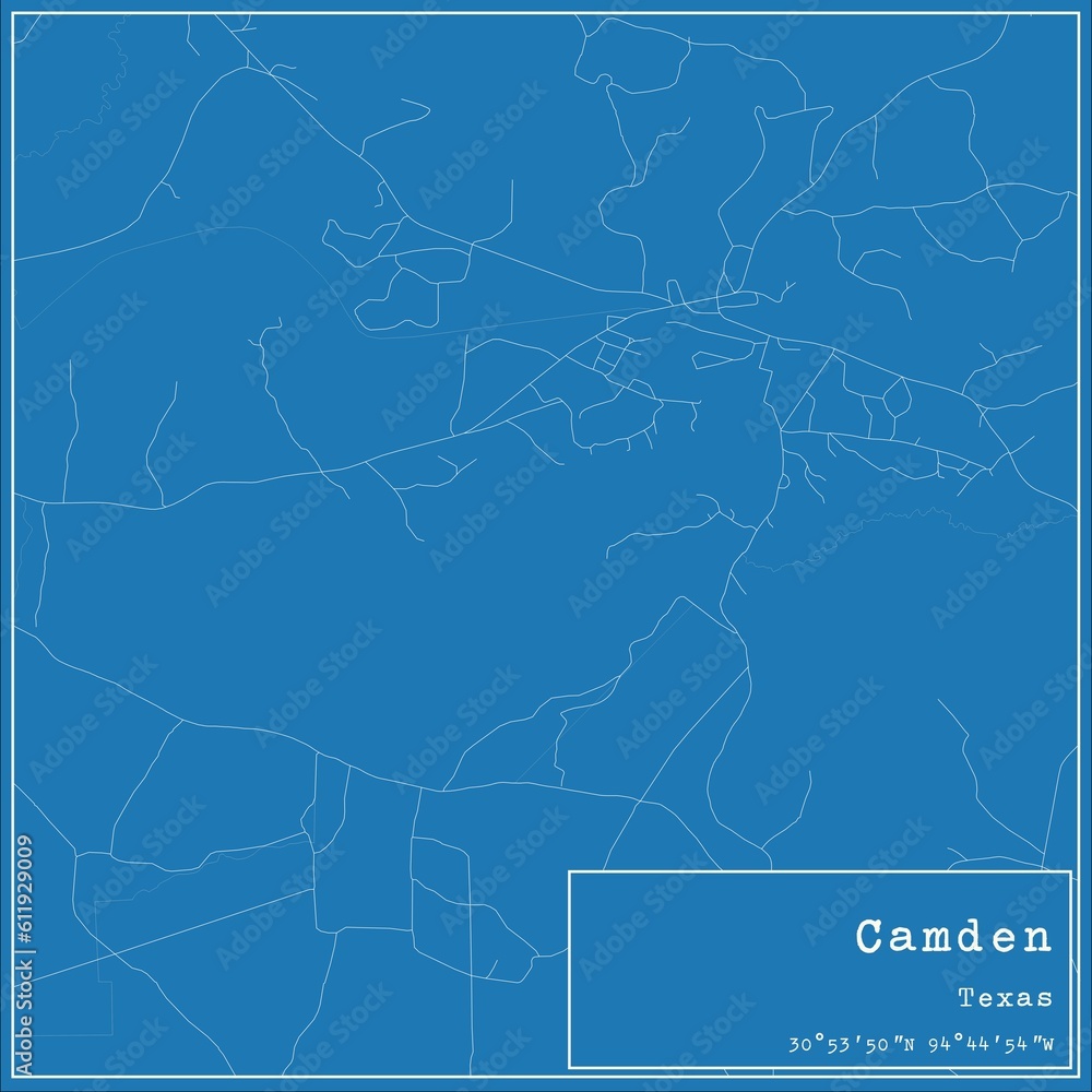 Blueprint US city map of Camden, Texas. Blueprint US city map of Camden, Texas.