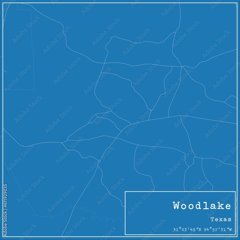 Blueprint US city map of Woodlake, Texas. Blueprint US city map of Woodlake, Texas.