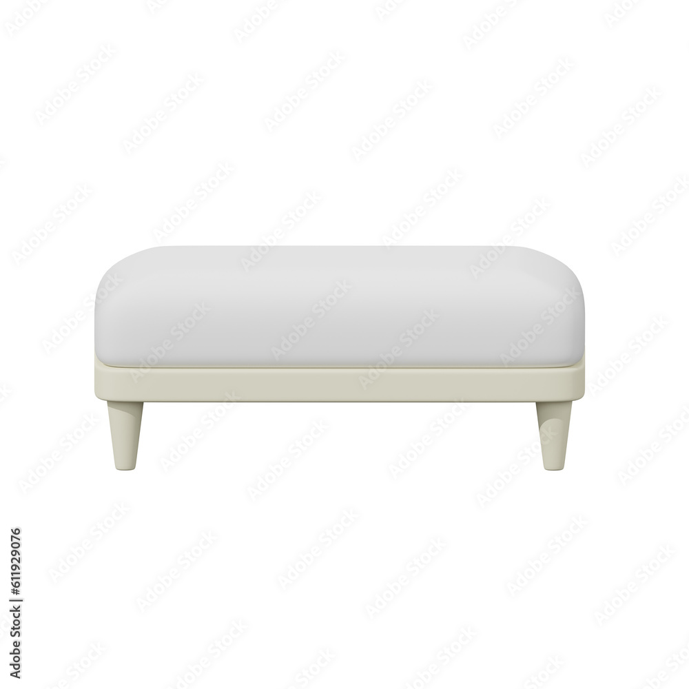 3D white soft sofa. furniture for the home. 3D rendering 3D white soft sofa. furniture for the home. 3D rendering