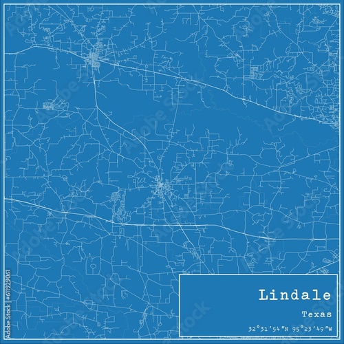 Blueprint US city map of Lindale, Texas. photo