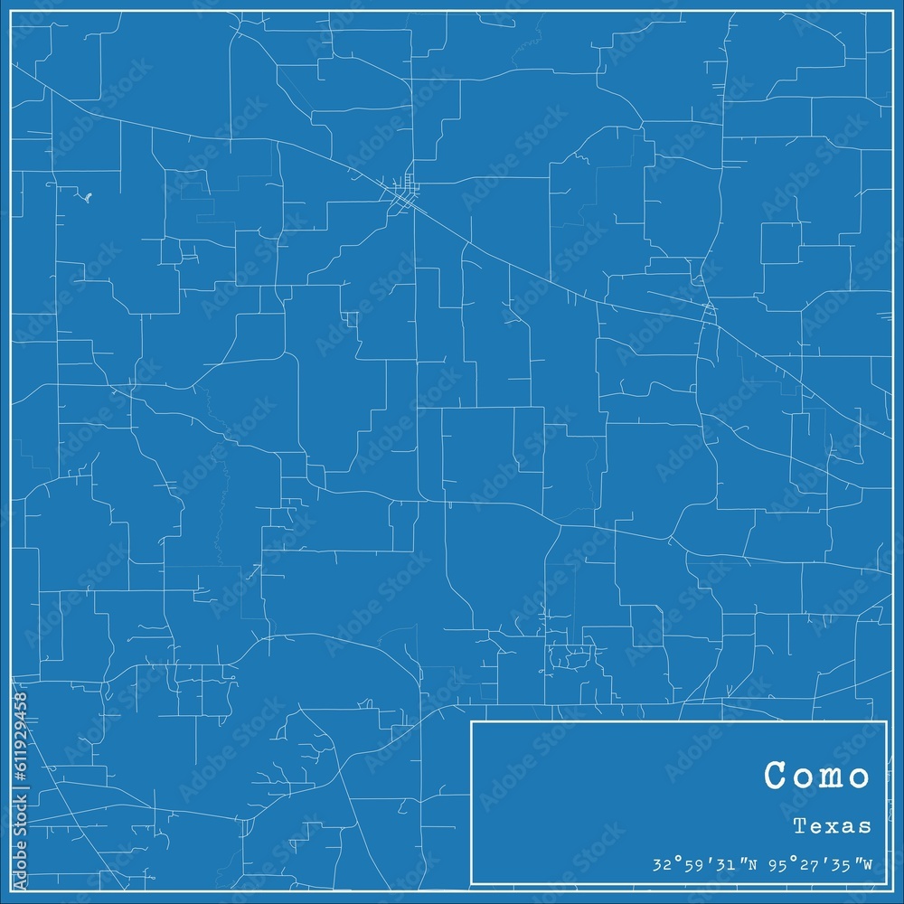 Blueprint US city map of Como, Texas. Blueprint US city map of Como, Texas.