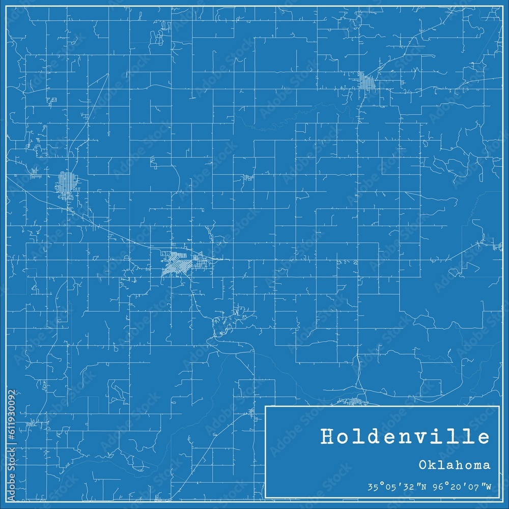 Blueprint US city map of Holdenville, Oklahoma. Blueprint US city map of Holdenville, Oklahoma.
