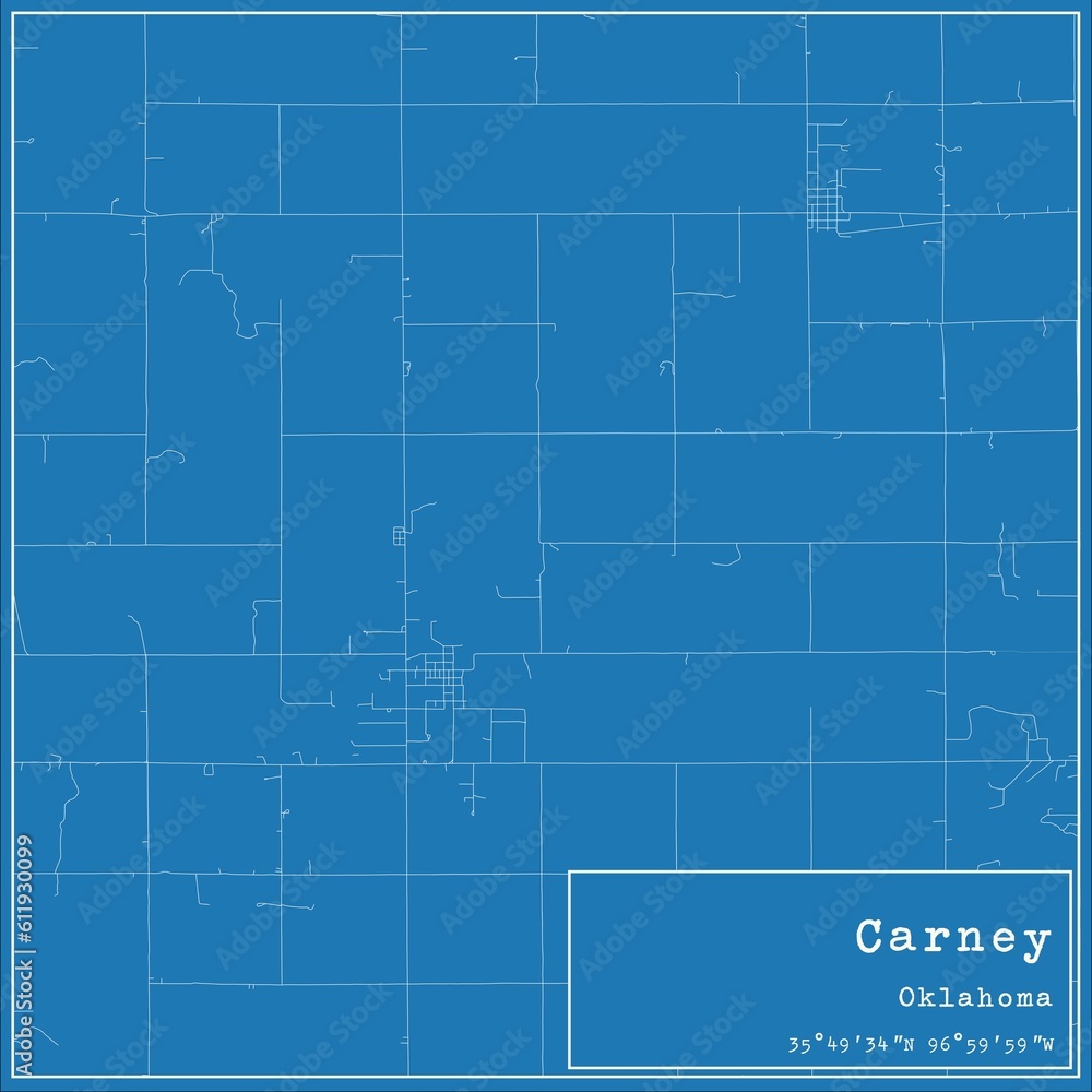 Blueprint US city map of Carney, Oklahoma. Blueprint US city map of Carney, Oklahoma.