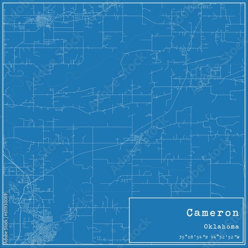 Wallpaper Mural Blueprint US city map of Cameron, Oklahoma. Torontodigital.ca