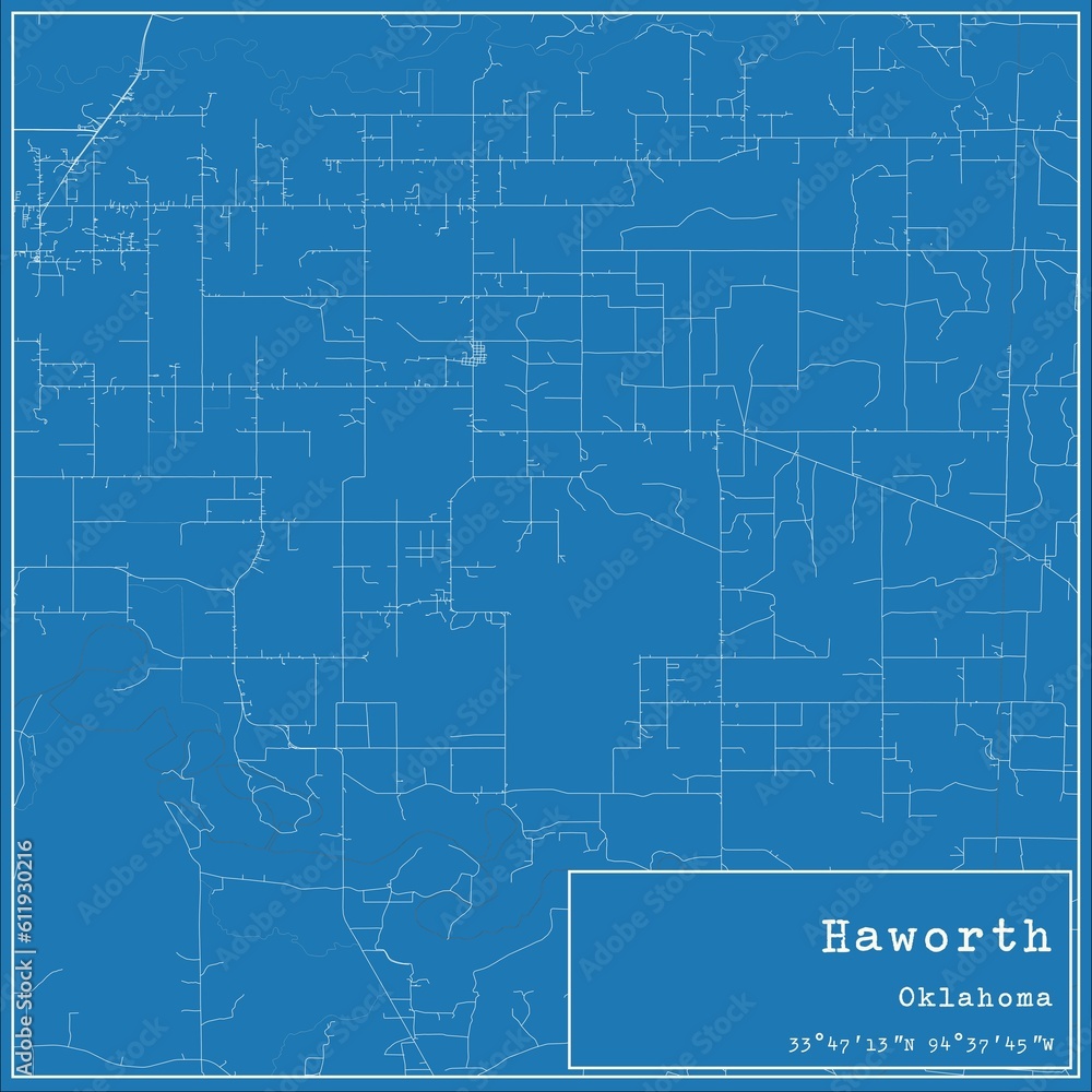 Blueprint US city map of Haworth, Oklahoma. Blueprint US city map of Haworth, Oklahoma.