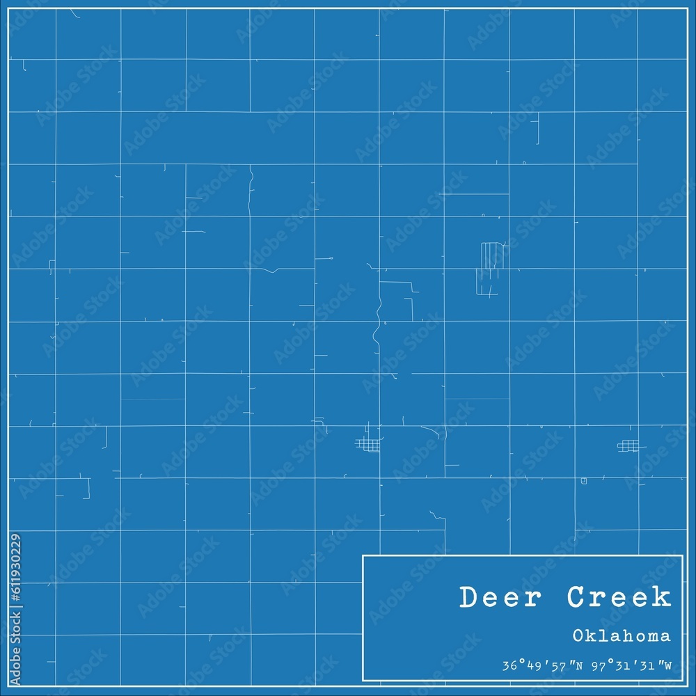 Blueprint US city map of Deer Creek, Oklahoma. Blueprint US city map of Deer Creek, Oklahoma.