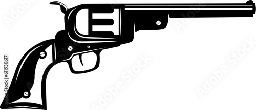 Illustration of cowboy revolver isolated on white background