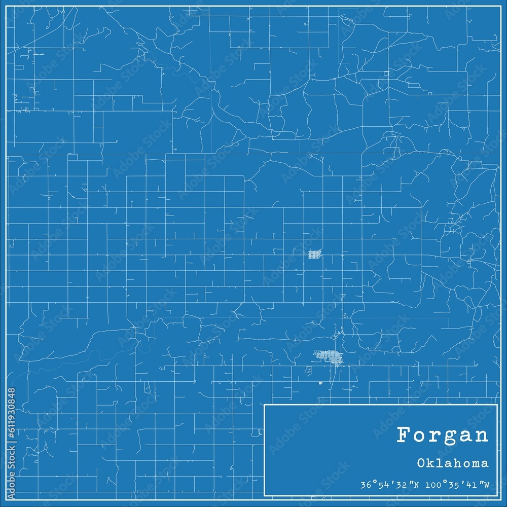 Blueprint US city map of Forgan, Oklahoma. Blueprint US city map of Forgan, Oklahoma.