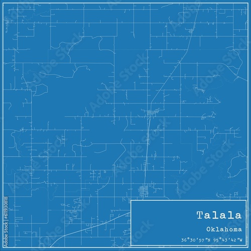 Wallpaper Mural Blueprint US city map of Talala, Oklahoma. Torontodigital.ca