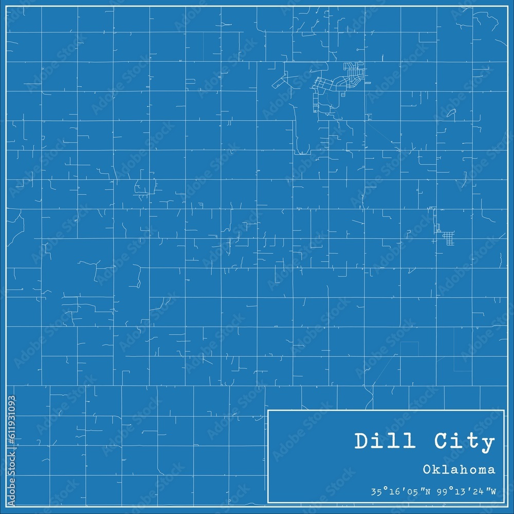 Blueprint US city map of Dill City, Oklahoma. Blueprint US city map of Dill City, Oklahoma.