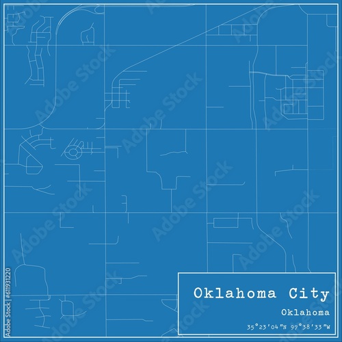 Wallpaper Mural Blueprint US city map of Oklahoma City, Oklahoma. Torontodigital.ca