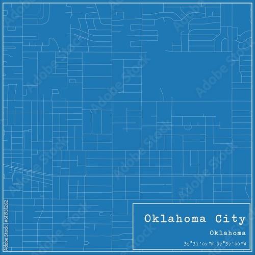 Wallpaper Mural Blueprint US city map of Oklahoma City, Oklahoma. Torontodigital.ca