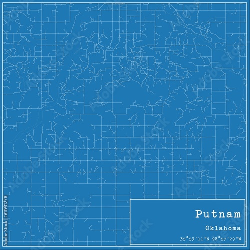 Wallpaper Mural Blueprint US city map of Putnam, Oklahoma. Torontodigital.ca