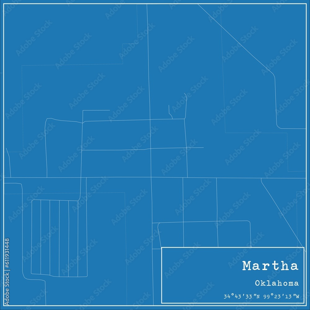 Blueprint US city map of Martha, Oklahoma. Blueprint US city map of Martha, Oklahoma.