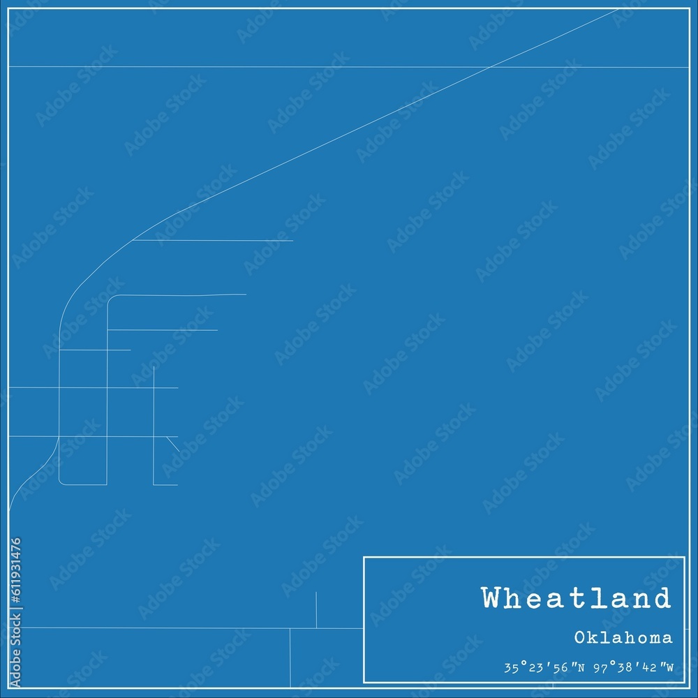 Blueprint US city map of Wheatland, Oklahoma. Blueprint US city map of Wheatland, Oklahoma.