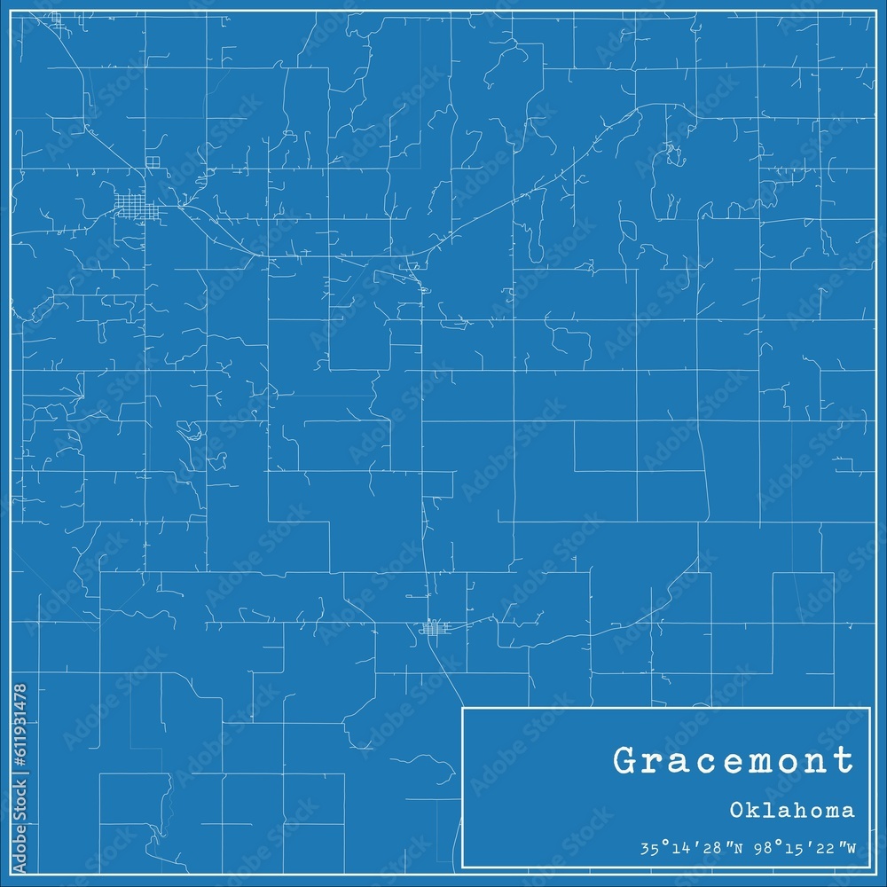 Blueprint US city map of Gracemont, Oklahoma. Blueprint US city map of Gracemont, Oklahoma.