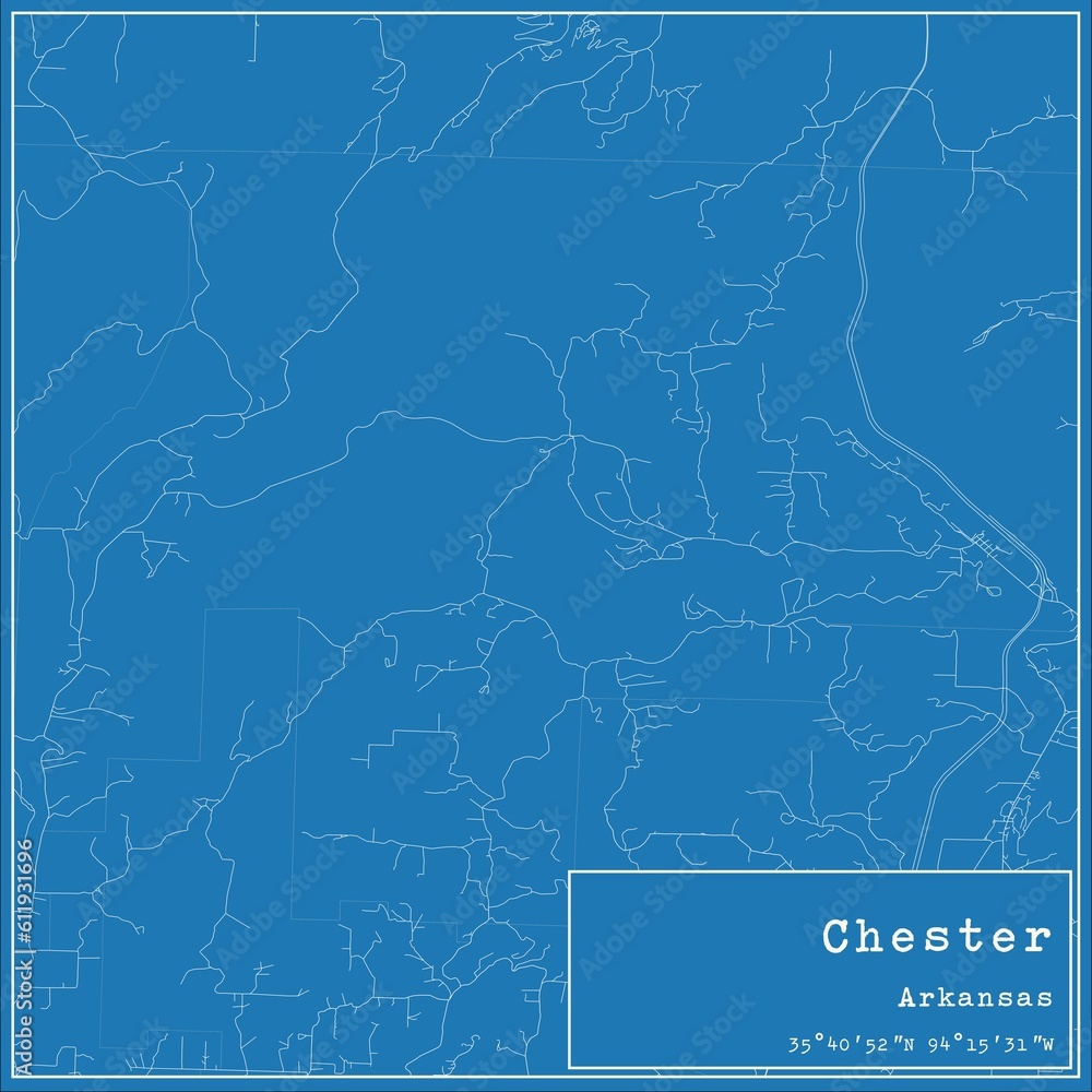 Blueprint US city map of Chester, Arkansas. Blueprint US city map of Chester, Arkansas.