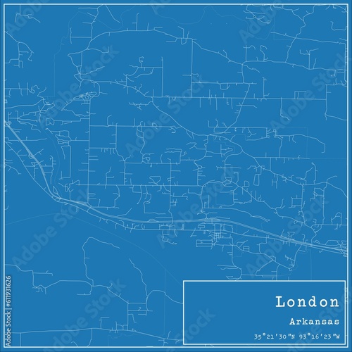 Wallpaper Mural Blueprint US city map of London, Arkansas. Torontodigital.ca