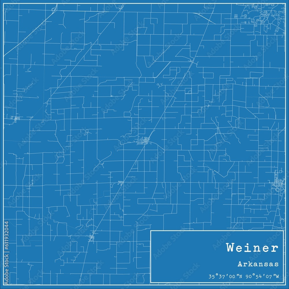 Blueprint US city map of Weiner, Arkansas. Blueprint US city map of Weiner, Arkansas.