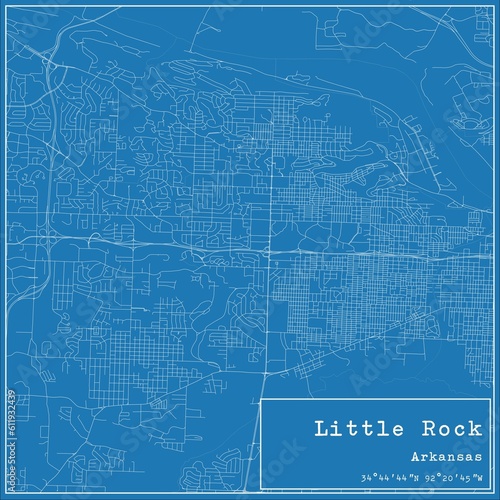 Wallpaper Mural Blueprint US city map of Little Rock, Arkansas. Torontodigital.ca